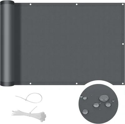 COOL AREA Brise Vue Balcon Imperméable 100x600 cm,Anthracite