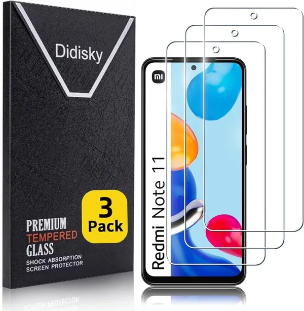 Didisky 3 sztuki Ochraniacz Ekranu Screen Protector Kompatybilny z Xiaomi Redmi Note 11 / Note 11S 4G 6.43'', miękkim dotykiem, przezroczystym, 9H, łatwym do czyszczenia