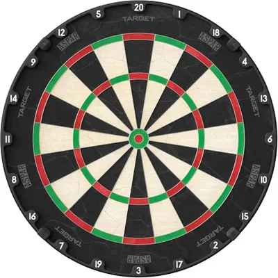 Target Darts Aspar Dart Board | Steel Tip Dartboard with Self Recovering Sisal Bristles & Rotational Score Ring | Thin Wire Regulation Competition Size Dart Board Set | Professional Darts Accessories