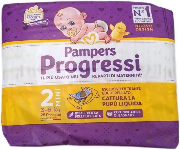 Pampers Mini postęp + 500 punktów dodatkowe przytulanki, rozmiar 2 (3-6 kg), 112 pieluch (rozmiar zapasowy)