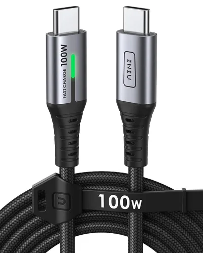INIU Kabel USB C, 2m 100W PD Szybkie ładowanie Type C na USB-C kabel | Nylonowy Pleciony Kabel Ładowarki USB-C do iPhone 17 16 15 Pro Max Samsung S25 S24 Ultra Pixel 10 9a iPad Pro MacBook Air etc