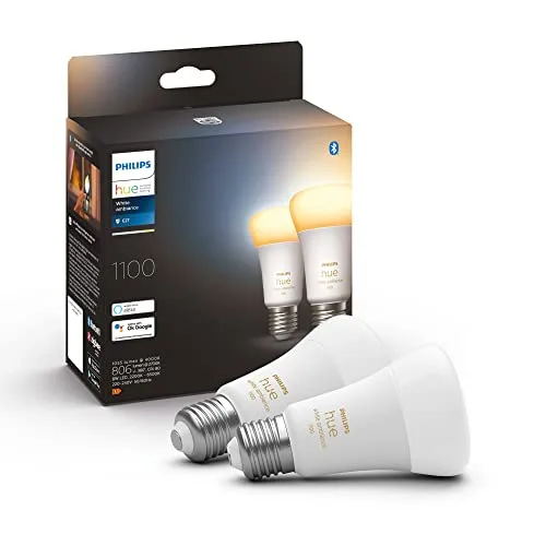 Philips Hue E27 LED Lampe, 2er Pack