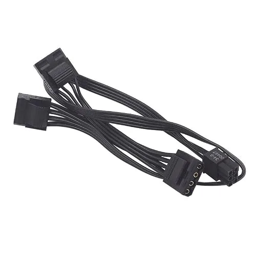lilila-ree Corsair Modulares Netzteil, 6-poliger Stecker auf 3 x 4-polige Molex-Buchse, Festplatten-Adapterkabel für BTC Mining Riser-Karte, 50,8 cm (20 Zoll)