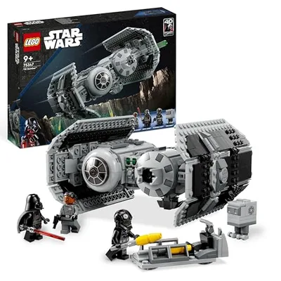 LEGO Star Wars 75347 Bombardero Tie - Maqueta de Caza Estelar para Construir - Droide Gonk y Minifigura de Darth Vader con Espada Láser de Juguete - Regalo para Niños de 9+ Años
