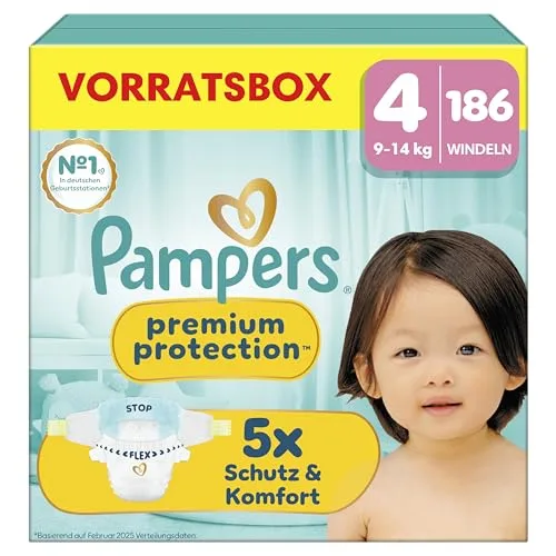 Pampers Premium Protection rozmiar 4, 186 pieluszek, 9-14 kg