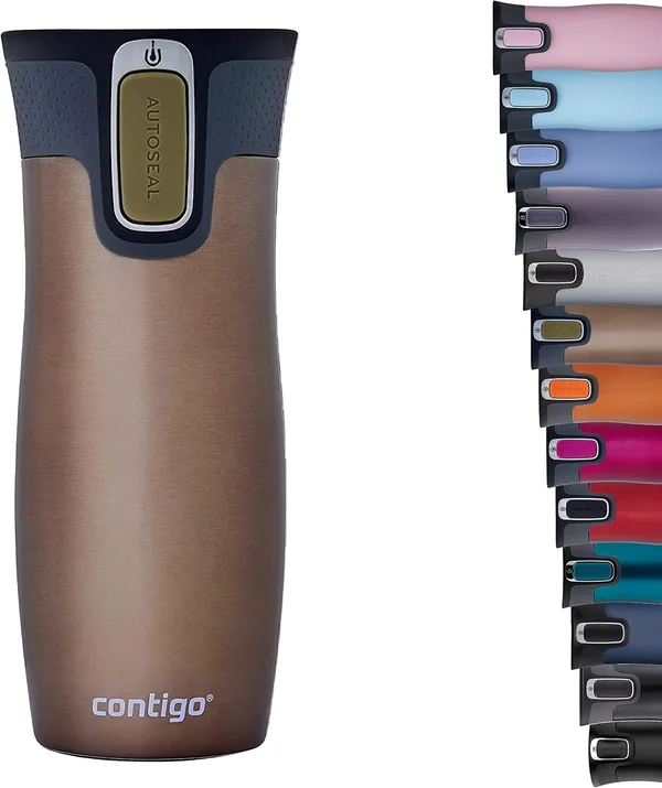 Contigo West Loop Autoseal Thermal Mug, kubek termiczny ze stali nierdzewnej, izolowany kubek do kawy, nie zawiera BPA, odporny na wycieki, z pokrywką Easy-Clean, utrzymuje do 5 godzin, 470 ml