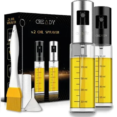 CREADY Spray do gotowania ze stali nierdzewnej 100 ml opakowanie 2 szt. | Dozownik oleju w sprayu | Spray Spray do frytkownicy