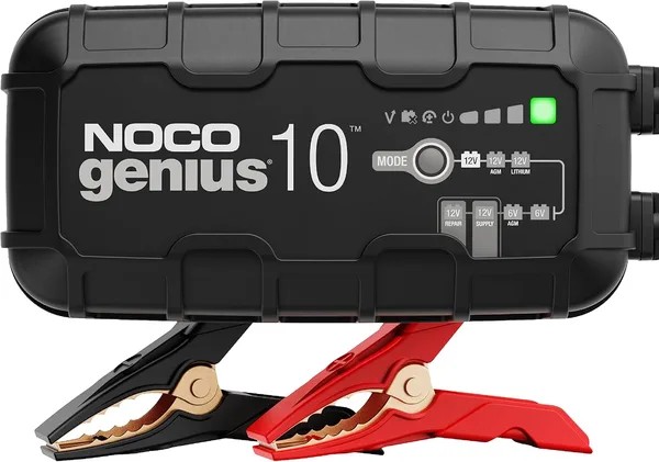 NOCO GENIUS10EU, Chargeur de Batterie de Voiture 10A, Chargeur de Batterie 6V et 12V, Mainteneur de Batterie, Chargeur d'entretien et Désulfateur pour Batteries Auto, Moto, Quad, AGM, Gel et Lithium
