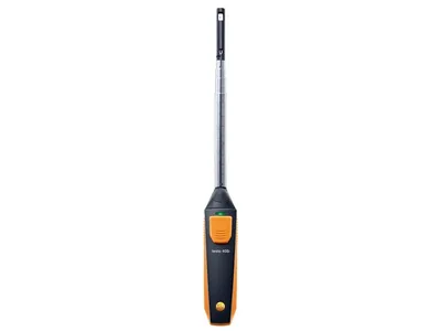 Testo 405i. anemometr, do 30m/s 60°C maks. temp., 0,01 m/s, temperatura prędkości powietrza, typ NTC, drut termiczny