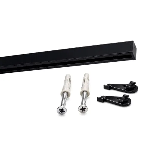 Deco-Raum Binario per tende su misura in alluminio con scorrimento interno rettangolare piatto fissaggio a soffitto asta per tende binario per tende a pannello asta con scorrimento interno per tende