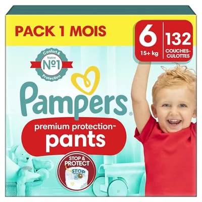 Pampers Premium Protection Pants rozmiar 6, 132, pieluchy, 15 kg+, komfort i ochrona dzięki spodniom Pampers dla łatwego zakładania
