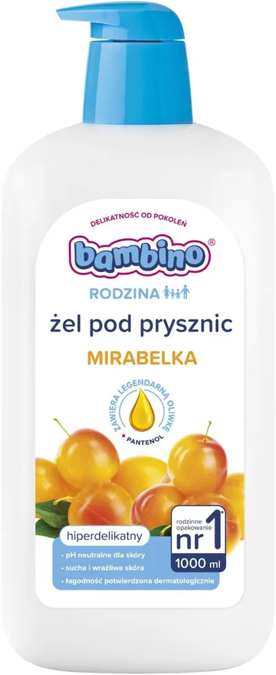 Bambino RODZINA Hiperdelikatny Żel pod prysznic o zapachu mirabelki 1000 ml : Amazon.pl: Uroda