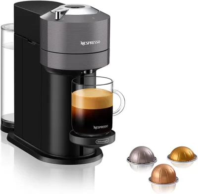 Nespresso ‎15114086 Vertuo Next ENV 120.GY Ekspres Do Kawy, 1500 W, Czarno/Srebrny
