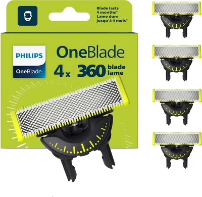 Philips Oryginalne ostrza wymienne OneBlade 360, do golarki hybrydowej OneBlade, 4 sztuki, model QP440/50