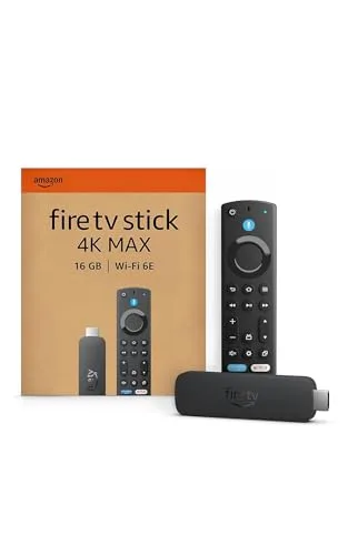 Amazon Fire TV Stick 4K Max (Última generación), Dispositivo de streaming compatible con Wi-Fi 6E y fondo ambiental, encuentra series más rápido con Alexa+