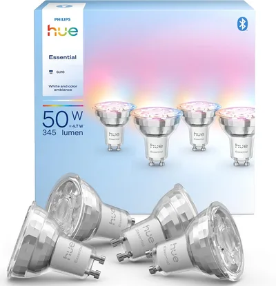 Philips Hue Essential Żarówka Smart LED, GU10, 4 Szt