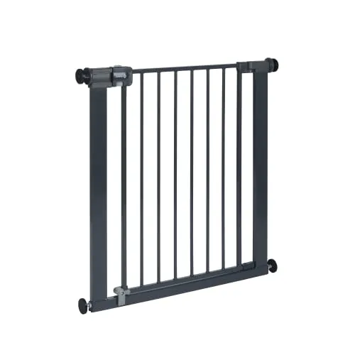 Safety 1st Easy Close Metal Gate, Treppenschutzgitter ohne Bohren, 73–80 cm (bis 108 cm erweiterbar), leicht schließbares Türschutzgitter, mit 1 Hand öffnen, kein Bohren, Zweifachsicherung, Dark Grey