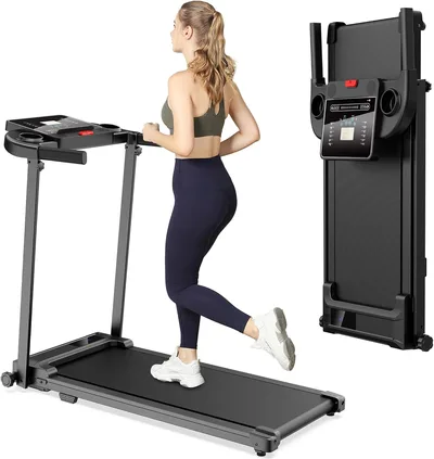 Cinta de Correr Plegable Andar - Caminadora Electrica para Casa con Pantalla LCD Treadmill for Home 3 en 1 Walking Pad Compact Portable Under Desk Running para el hogar y la Oficina 100KG