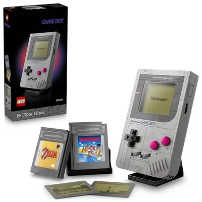 LEGO Super Mario Game Boy - Set de Construction pour Adulte - Maquette de Nintendo à Exposer avec 2 Cartouches Dont Zelda - Support Inclus - Idée de Cadeau Rétro pour Fans de Jeux Vidéo 72046