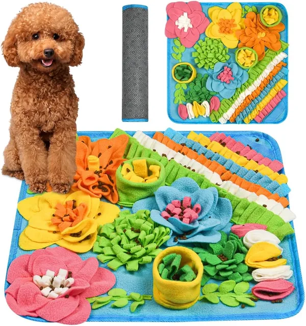 OSDUE Dywan węchowy dla psa, 39 cm mata do karmienia psa szkolenie pasza dla zwierząt zmywalna antypoślizgowa mata do pływania puzzle zabawka dla psów aktywacja umysłowa pies
