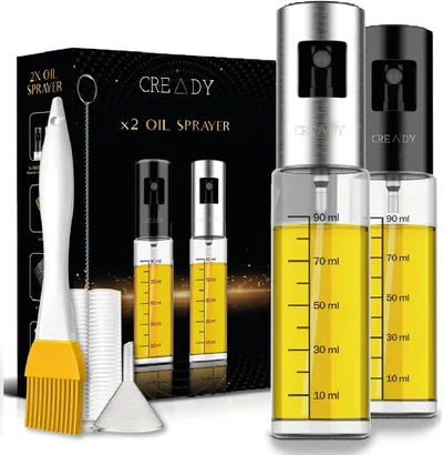 CREADY Spray do gotowania ze stali nierdzewnej 100 ml opakowanie 2 szt. | Dozownik oleju w sprayu | Spray Spray do frytkownicy