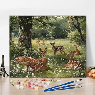 Peinture d'arbre par numéros adultes acrylique facile à faire soi-même kit de peinture pour artisanat kits beau arbre forêt paysage dans le ciel ciel étoilé coloré peinture à l'huile par numéros pour