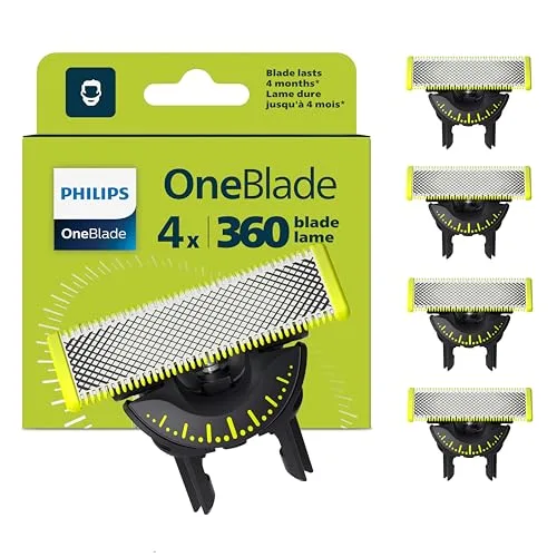 Philips Oryginalne ostrza wymienne OneBlade 360, do golarki hybrydowej OneBlade, 4 sztuki, model QP440/50