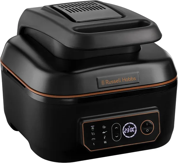 Russell Hobbs Friggitrice ad aria + Multicooker, XXL 5.5 L, 8 funzioni cottura, Energy saving, doppie resistenze come un forno, no olio, 1600 W, lavastoviglie ok, max 260°C, Satisfry & Grill 26520-56