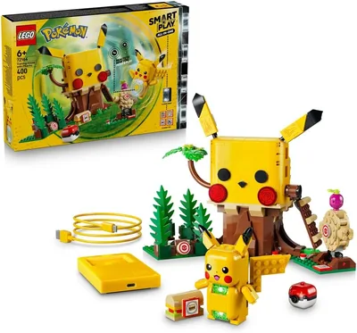 LEGO Pokémon SMART Play: Dom treningowy z Pikachu 72164 | Interaktywna zabawka z Pokémonami, zestaw Wszystko w jednym, 1 SMART klocek, 4 Tagi i ładowarka, dla dzieci 6+, 400 elementów