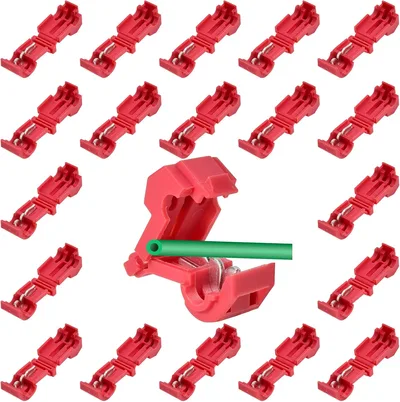 Donluhu Zaciski przyłączeniowe do automatycznej koszenia, kabel ograniczający, stacja ładująca, 20 sztuk, złącze rozgałęźne T, zaciski rozgałęźne, zaciski prądowe, kompatybilne z Gardena, Husqvarna,