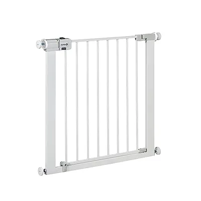 Safety 1st Secure Tech Simply Close, Rozsuwana Bramka Zabezpieczająca, Bramka Zabezpieczająca z Mechanizmem Dociskowym, od 6 miesięcy do 2 lat, Metal White (metalowa w kolorze białym)
