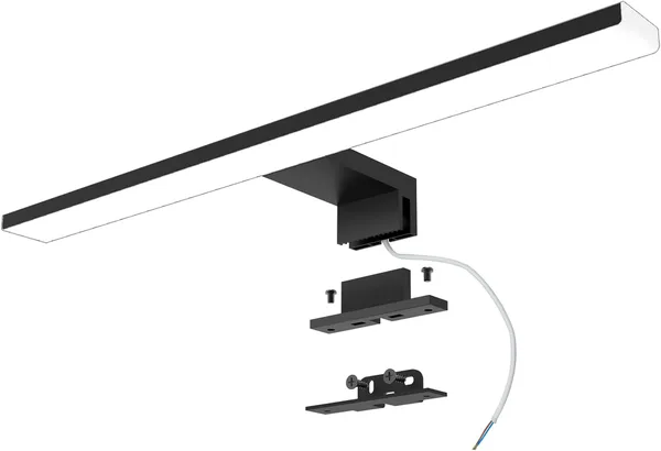 LED oświetlenie lustra łazienkowego 10W 820LM, 40cm kinkiet lampa lustrzana z neutralną bielą 6000k,3 w 1 230V oświetlenie lustra szafki łazienkowej IP44 wodoodporny czarny