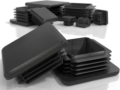 PD® Tapones Laminares 50x50mm Para Tubo Cuadrado | Plástico PE | Para Tubos de Acero, Acero Inoxidable, Aluminio y Perfiles | Cuadrados Negros | 4 PTS