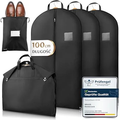 Bruce.® Kleidersack - 3x 100x60 cm Kurz – Schwarz