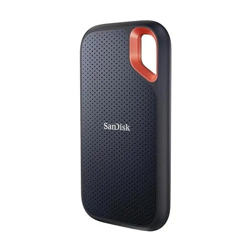 SANDISK Extreme SSD Externo Portátil 1TB (Disco duro externo SSD con velodidad de lectura de hasta 1050 MB/s, 1000 MB/s de escritura, Clasificación IP65 de resistencia al agua y al polvo) Negro
