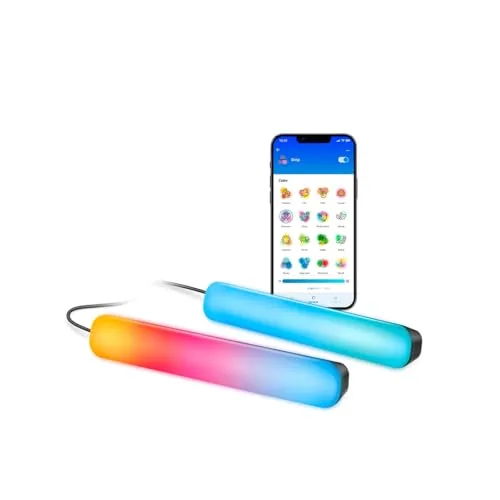 WiZ Lampa podłużna gradient 2 szt., Wyświetla wiele kolorów jednocześnie (RGBIC), Łatwy montaż i konfiguracja, Łączy się z Wi-Fi, Sterowanie Aplikacją/Głosowe, Działa z Google Home, Alexą i HomeKit