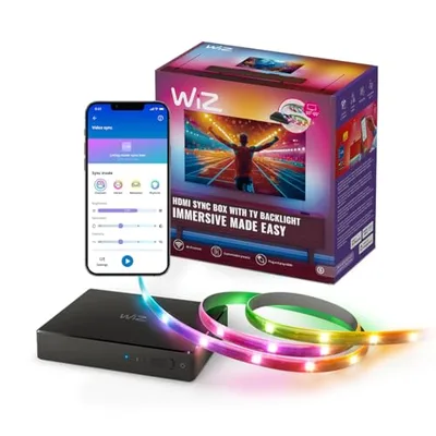 WiZ HDMI Sync Box mit RGBIC LED Strip, 55"–65" Zoll TVs