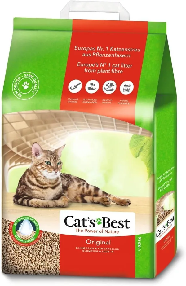Żwirek dla kota zbrylający 100% biodegradowalny CAT'S BEST ORIGINAL Eko Plus 20l/8,6kg