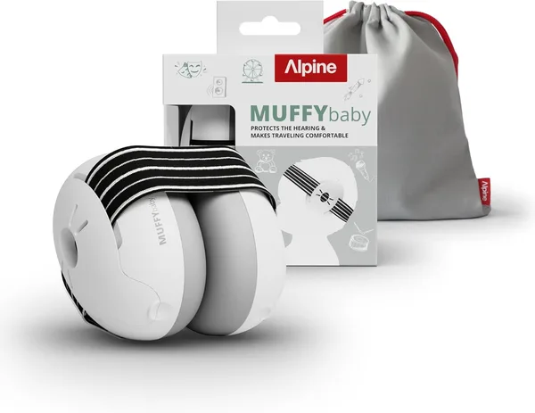 Alpine Muffy Baby Comfort, Paraorecchie per Neonati e Bambini, Certificato CE, Vestibilità Sicura e Confortevole, Protezione dell'udito Regolabile fino a 48 Mesi, Attenuazione 24 dB, Beige