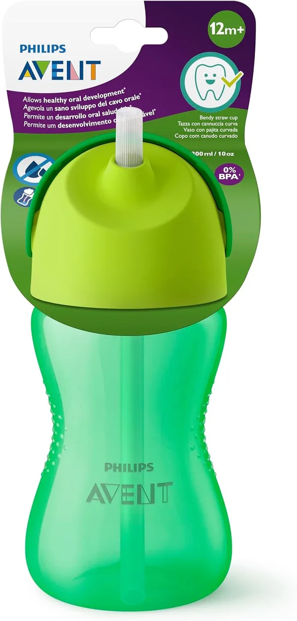 Philips Avent Sippy Cup dla niemowląt i małych dzieci, wolny od BPA, 300 ml, zielony (model SCF798/01)