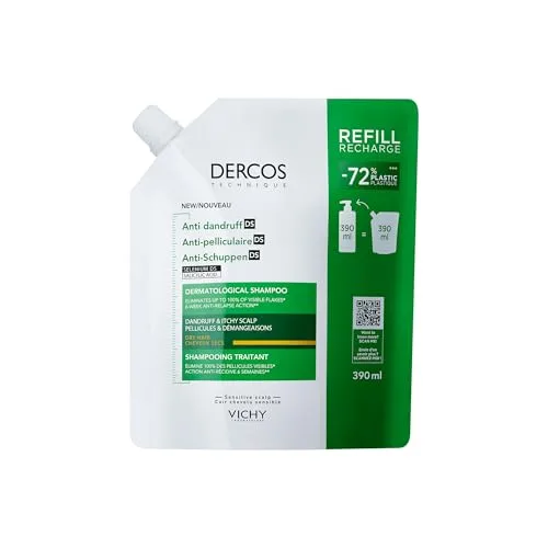 Vichy Dercos Szampon przeciwłupieżowy DS do włosów suchych Eco-wkład 390ml