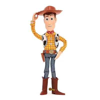 Disney Store Pixar's Toy Story Figurine interactive parlante du shérif Woody avec cordon de tirage avec plus de 15 phrases en anglais interagit avec d'autres personnages, à partir de 3 ans