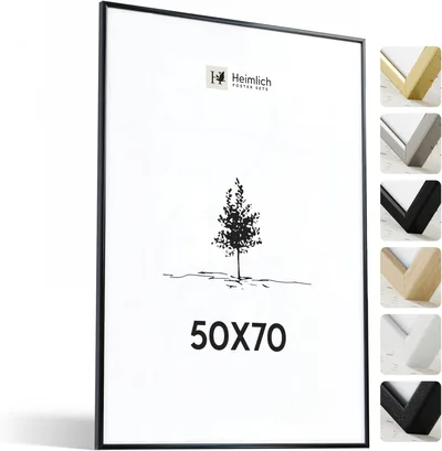 Heimlich Fotorahmen aus Aluminium – 50 x 70 cm, Schwarz