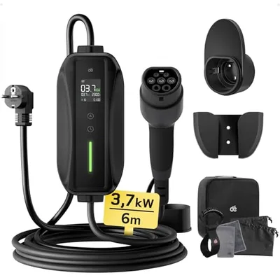 dé Kabel ładujący typu 2 Schuko 3,68kW [1-fazowy, 6m, 6-16A], ładowarki EV ze sterowanym wyświetlaczem cyfrowym do samochodów elektrycznych, ładowarka EV do 3008/508, GLA, Q3, X3, i inne PHEV/EV