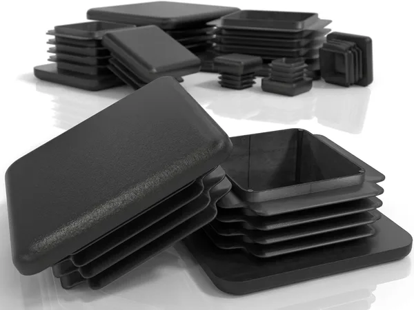 PD® Tapones Laminares 50x50mm Para Tubo Cuadrado | Plástico PE | Para Tubos de Acero, Acero Inoxidable, Aluminio y Perfiles | Cuadrados Negros | 4 PTS