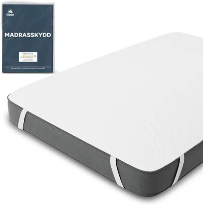 Certyfikowany przez Oeko TEX wodoodporny ochraniacz na materac 160x200 marki Twinzen - Alese 160x200 cm z oddychającej bawełny z 4 elastycznymi narożnikami | Certyfikat Oeko-Tex · Oddychający · Z 4 gumkami narożnymi