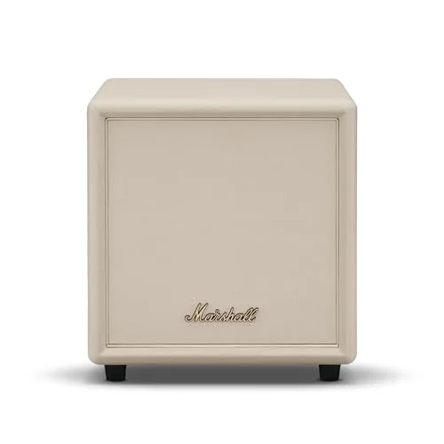 Marshall Heston Subwoofer Sub 200 - Tiefer Bass für TV, Filme und Musik | Bluetooth LE und RCA Mono Konnektivität - Creme