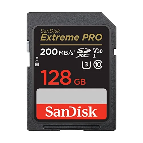 Sandisk Extreme SDSDXXD-128G-GN4IN Karta Pamięci Microsd, Czarny, 128 GB