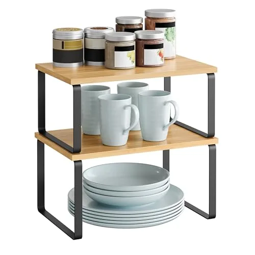 SONGMICS Rangements pour Placards de Cuisine, Lot de 2, Empilables