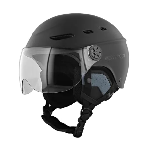 T'nB Visor, casco de protección de bicicleta y patinete eléctrico para hombre y mujer, visera transparente, ajuste de rueda y orejeras desmontables